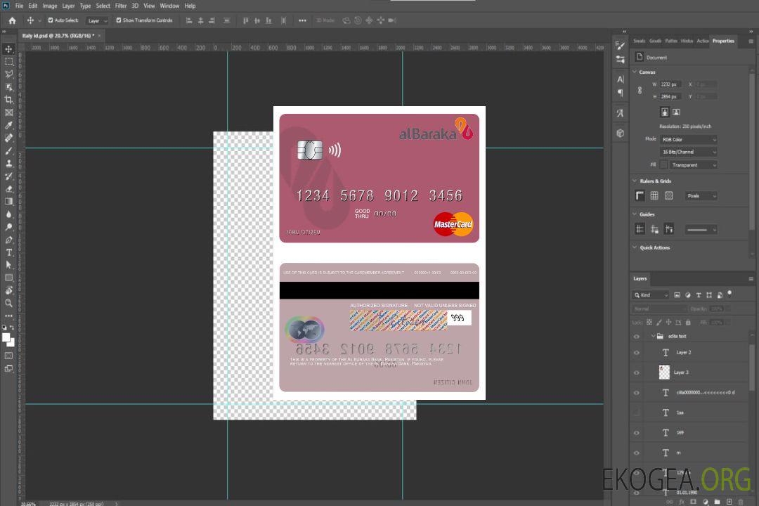 Carte maîtresse de la banque Al Baraka du Pakistan template Carte maîtresse de la banque Al Baraka du Pakistan template
